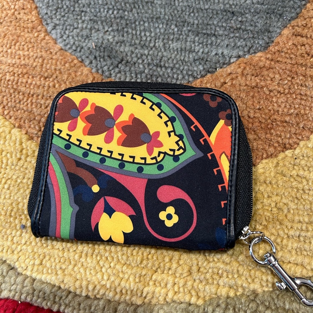 NWOT Tyler Rodan y2k Style Retro Paisley Print Small Mini Wallet Faux Leather